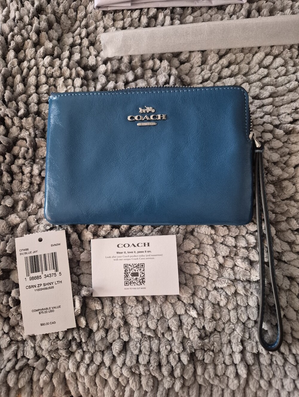 NWT Coach Corner Zip Wristlet [3《5]